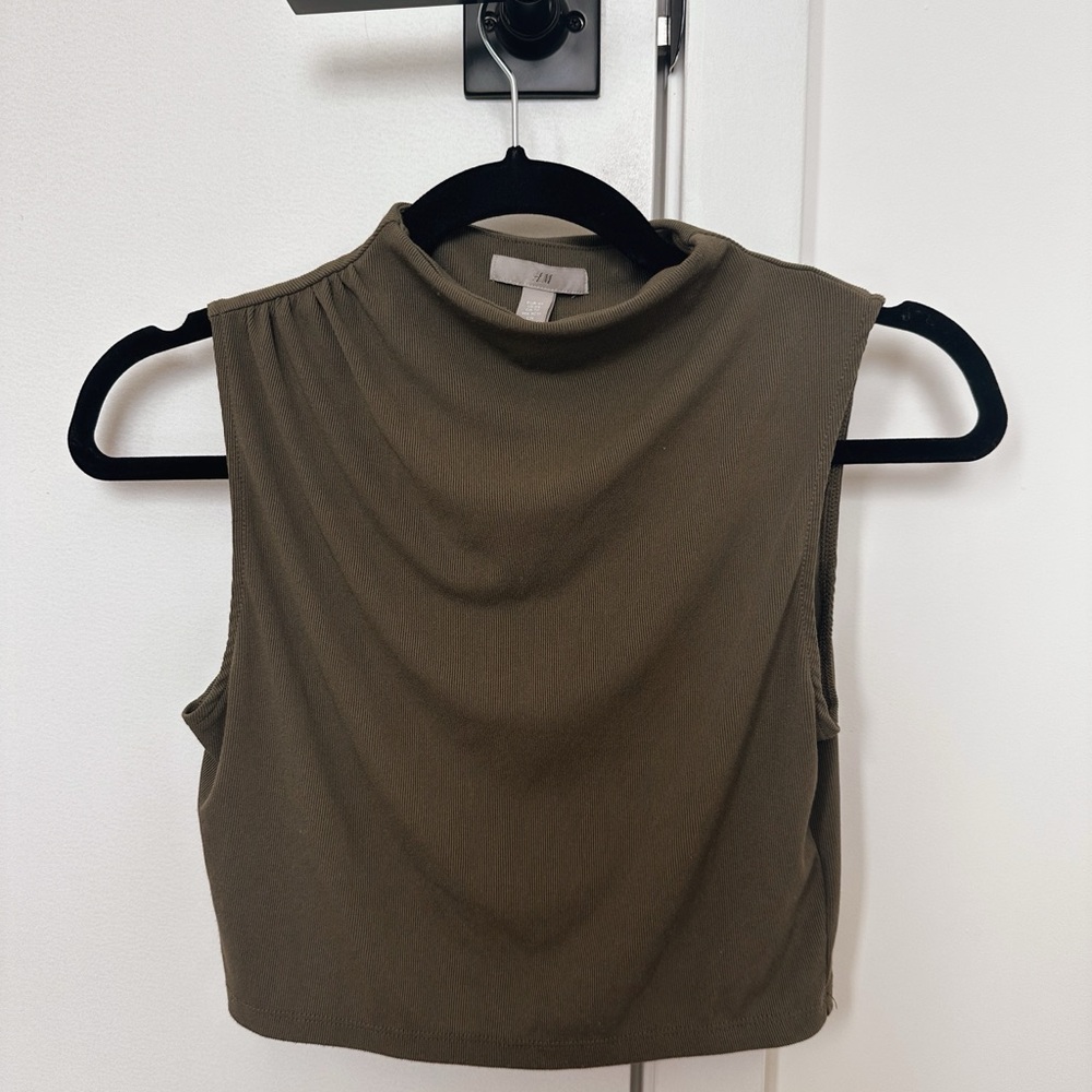 H&M Olive Green Sleeveless Tank Top